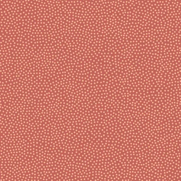 Katoen rood met miniscule witte bolletjes